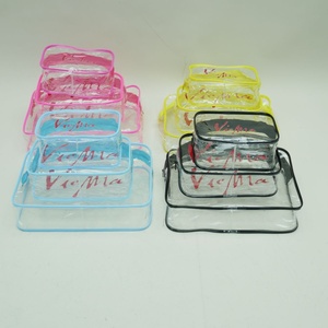 Bolsa de cosméticos transparente de tamaño personalizado, Asa de viaje, impermeable, antiarañazos, bolsa de maquillaje, almacenamiento de edredón, Juego de bolsas organizadoras de viaje - Product Image 5