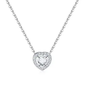 Fashion Jewelry Classic Stainless Steel Cubic Zircon Love Heart Earrings Necklaces Jewelry Set For Girls Women Wedding