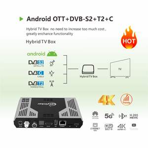 Receptor de TV Híbrido Z8 Plus 1080P de Doble Núcleo Android DVB-S2+T2, Wifi 5G, 2GB OTT+DVB-S2+T2+C Combo, Receptores de TV <span class=keywords><strong>Satelital</strong></span> y Terrestre FTA - Product Image 2