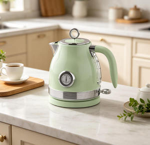 Vintage Retro Electric <b>Kettle</b> 1.2L Stainless Steel Body Transparent Water Level LED Indicator Dry Boil Protection <b>Kettle</b> - Product Image 2