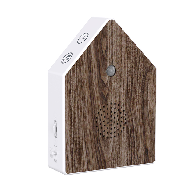 Yun Modern Fashionable Eco-Friendly Wood Music Box Customizable Bird Sound Windproof Rotating PIR Sensor Battery Fast Delivery
