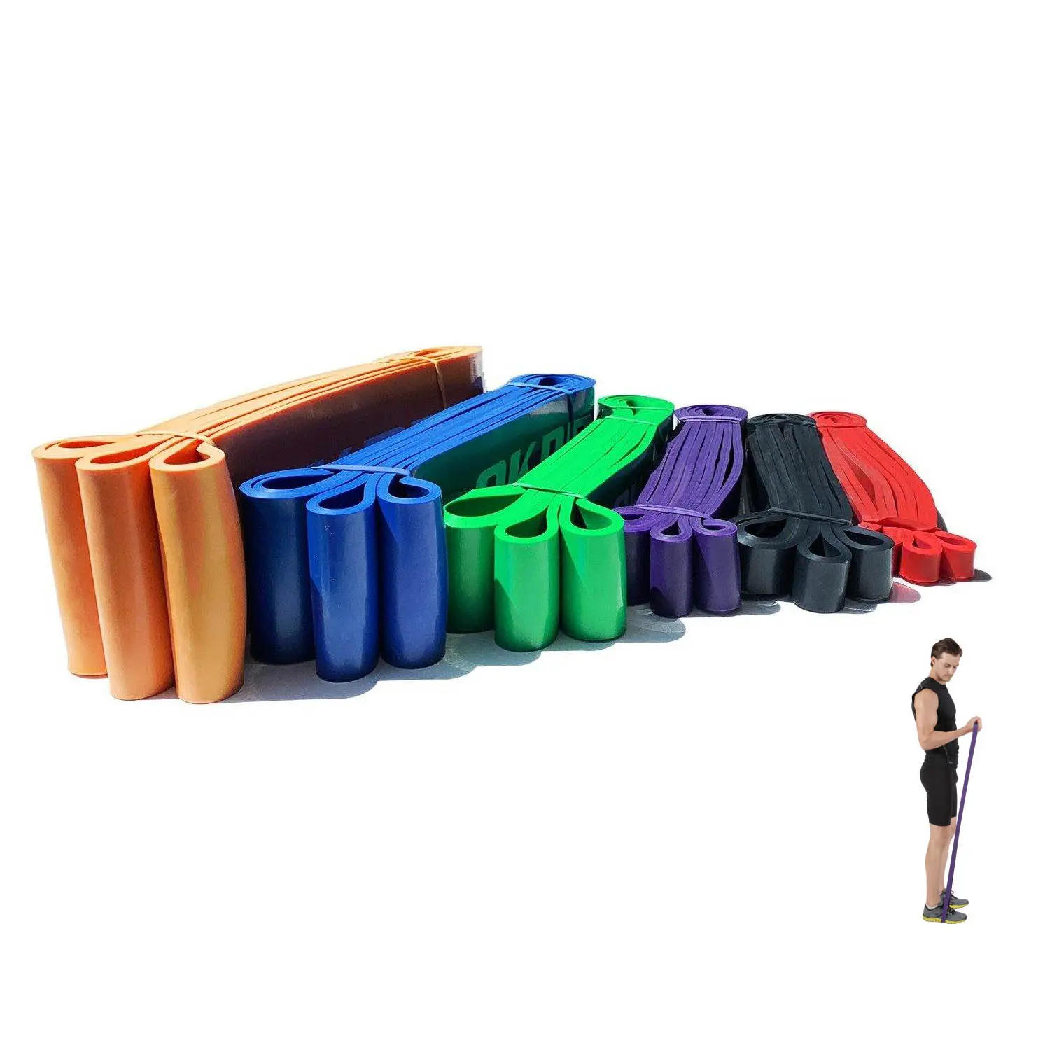 Make your Own Brand 5 Levels Resistance Band Elastic 41 Inch Fitness and Body Building Other Accessories Strength Training