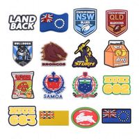 Aksesoris Sepatu Clog Tim Sepak Bola Australia, Aksesoris Sepatu Clog Tim AFL, Budaya Australia, Aksesoris Sepatu PVC untuk Dekorasi Sepatu