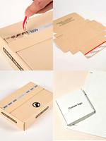 Cajas de Cartón Ecológicas de 3 Capas Tipo E-Flute para Envíos, con Logotipo, Embalaje, Caja de Kraft con Tira Desprendible, Hechas a Mano, Forma Oblonga, Magnéticas, Novedad 2026