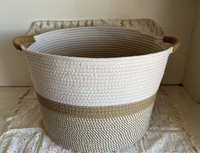 Panier de rangement tressé décoratif pour salon, idéal pour ranger les jouets des enfants et comme panier à linge polyvalent