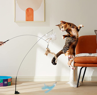 Plume Teaser Baguette Simulation Interactive Oiseau Volant Chat Jouet Ce Battement Oiseau Chat Jouet