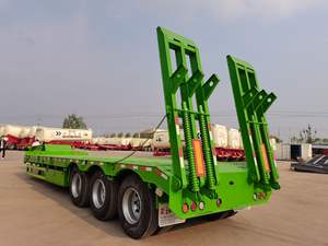 3 essieux 60ton Container Chassis Loader Lowbed Truck Low Bed Trailer Low Platform Semi-Trailer - Product Image 2
