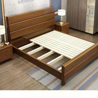 Lit en bois massif pour chambre d'hôtel, lit simple, double, queen, king size
