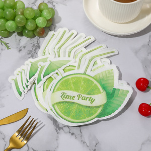 Lime Party Printed Paper Napkins 330mm 2 Layers Disposable Party Supplies For Celebration - Product Image 5