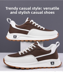 Men's Chunky Platform <b>Sneakers</b> - Lace-Up Leather Casual Walking Shoes with Non-<b>Slip</b> Sole - Product Image 6