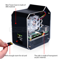 Kit NAS Mini Tower GeeekPi para Raspberry Pi con Pantalla Ice Tower de 0.96 Pulgadas para Raspberry Pi 4B (Modelo B)