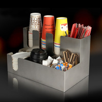 Support de tasses autoportant en acrylique noir commercial, vente en gros, pour gobelets jetables, idéal pour les cafés, salons de thé et les commerces de boissons