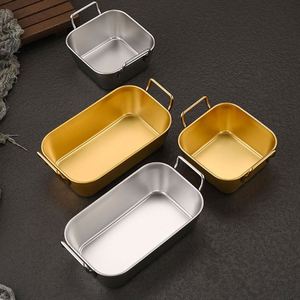 Plateau de service en acier inoxydable argenté et doré pour mini-dim sum, poulet frit, frites – Nouveau design, panier à snacks - Product Image 3