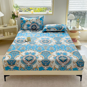 Drap de lit en polyester à motifs géométriques modernes 3PCS Drap-housse en microfibre Queen King Size disponible - Product Image 6