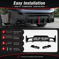 For BMW 3 Series G20 2023-2025 Car Accessories MP Style Rear Diffuser Rear Bumper Lip With Corner Extension LED Light Kit
