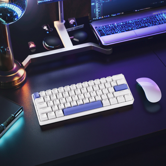 DRUNKDEER G60 Wired Mechanical RGB Backlit Programmable Keys Magnetic Switch Adjustable Actuation Distance White Gaming Keyboard