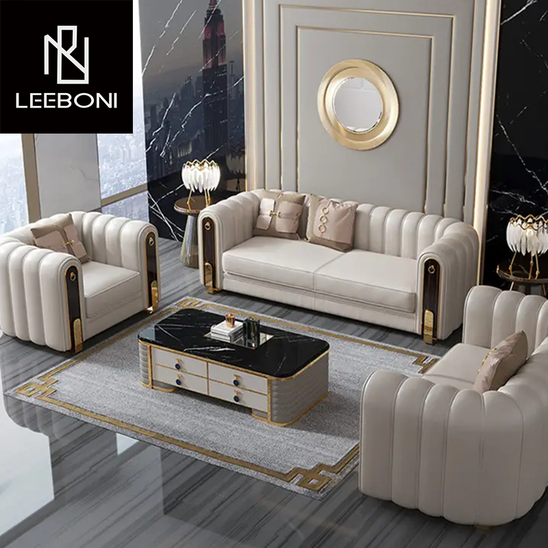 Italian Style Modern Couch Royal Living Room Sofas American Home Lounge Furniture Leather Sofa Set Luxury