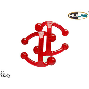 ฮุ่ยเจีย เครื่องนวดคอพลาสติกรูปตัว H สีแดง 11.5X11.5X3 ซม. หัวนวดทรงกลมสำหรับคอเอวหลัง - Product Image 2