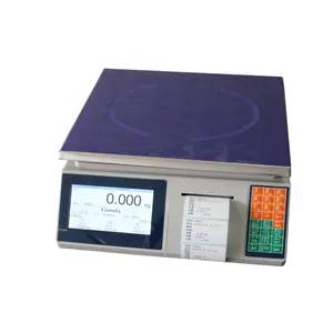 Báscula de mesa inteligente con impresora de etiquetas integrada 15kg 0,5g 30 kg 1g Báscula de impresora de pesaje electrónico