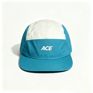 OEM Custom ACE Logo 5 Panel Camp Cap Two Tone Color Block Lightweight Quick Dry Polyester Canvas Running Adjustable Outdoor - Product Image 4