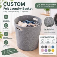 Boîte de rangement en feutre thermoformé personnalisée OEM/ODM, panier à linge en tissu non tissé 100 % polyester recyclé