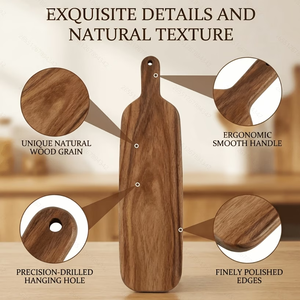Juego <span class=keywords><strong>de</strong></span> 2 tablas <span class=keywords><strong>de</strong></span> cortar <span class=keywords><strong>de</strong></span> madera para <span class=keywords><strong>cocina</strong></span> con asas, multifuncionales, <span class=keywords><strong>de</strong></span> madera maciza, para cortar/serve queso. - Product Image 3