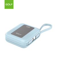 Produit tendance Prix de gros personnalisé Mini bloc d'alimentation LCD Charge rapide numérique PD 20W Power Bank 10000mAh Câble intégré