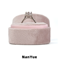 Boîte à bague ovale en velours personnalisable, boîte de présentation de bijoux douce, boîte de rangement portable pour mariage, anniversaire, emballage cadeau, boîte à bijoux