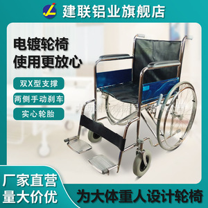 Silla de Ruedas Plegable Manual con Doble Freno, Neumáticos Sólidos, Masaje Terapéutico, Certificación CE, Origen Foshan, Número de Pieza 874-46 - Product Image 2