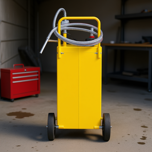 Réservoir de carburant jaune de 30 gallons avec pompe de transfert manuelle à 4 roues pour voitures, tondeuses à gazon et usage industriel - Product Image 2