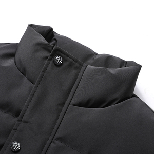 Winter Casual Padding <b>Vest</b> 100% Polyester Custom Logo Puff Warm Puffer <b>Men's</b> Turtleneck Zipper Closure Sleeveless Outerwear - Product Image 4