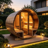 Triunity SUANA-SD Moderne Poêle de Sauna Commercial Extérieur Électrique 9KW à Infrarouge Lointain pour 2 Personnes, Finition Anti-UV, en Bois de Pruche