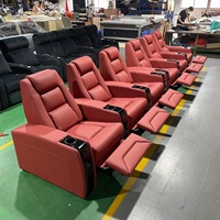 Fauteuils de cinéma modernes de luxe avec moteur OKIN, sièges VIP automatiques en cuir, fauteuils de théâtre avec massage, canapé fonctionnel pour salle vidéo de villa