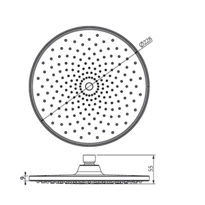 Ensemble de douche de forme ronde SH-20062 Pommeau de douche supérieur en ABS gris clair chromé - Product Image 4