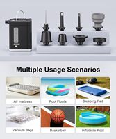 Mini pompe à air électrique rechargeable en plastique avec un débit d'air élevé pour canapé, lit gonflable, piscine, tente, camping