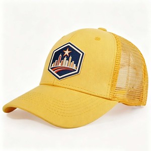 5-Panel Trucker <b>Cap</b> Custom High Quality Embroidered & Leather Patch Sports Travel <b>Hiking</b> Mesh Back Common - Product Image 3
