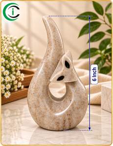 Figura de Gato de Mármol Natural CCI de 6 Pulgadas, Estatua de Animal de Piedra Beige para Decoración de Mesa en Espacios de Vida, Oficinas, Hoteles, Hogar Moderno - Product Image 2