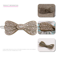 Mode aile forme épingle à cheveux Clips en gros acétate matériel pinces à cheveux coloré strass nœud papillon femmes épingles à cheveux