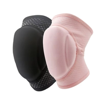 Éponge épaisse antidérapante Beige/noir Pole Dance Grip collant Silicone genouillères Compression ouverture conception danse éponge genouillères