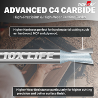 Pisau Router Kayu Tungsten Carbide Tin Standar Industri Pabrik TIDEWAY, Pemotong Penggilingan CNC, ODM Dapat Disesuaikan untuk Pengerjaan Kayu