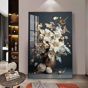 Arte Mural Personalizado al por Mayor, Pinturas de Flores, Creación de Arte en Porcelana, Decoración del Hogar, Luz LED para Sala de Estar - Product Image 6