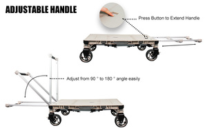Chariot <span class=keywords><strong>de</strong></span> <span class=keywords><strong>camping</strong></span> pliable 3 en 1 en aluminium durable PP TPR avec pieds réglables en hauteur pour une utilisation en extérieur - Product Image 2