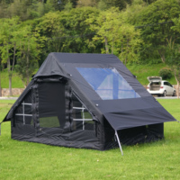 Tente gonflable avec fenêtre de toit et couverture d'intimité, tente gonflable pour 4 personnes avec pompe, maison gonflable pour le glamping/les voyages/le camping