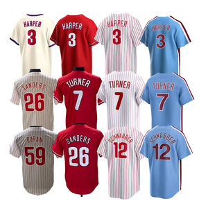 Camiseta de Béisbol Estadounidense Cosida 2026, 3 Bryce Harper, 10 Realmuto, 7 Trea Turner, 28 <span class=keywords><strong>Bohm</strong></span> - Product Image 1