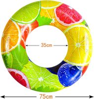 Bouée gonflable colorée à imprimé fruits avec poignées pour adultes, idéale pour la plage et la piscine en été