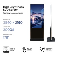 Pantalla Digital para Centros Comerciales, 43 Pulgadas, Android, de Pie, a Todo Color, Kiosco de Señalización Digital, SDK, Control Remoto, CMS, Animación