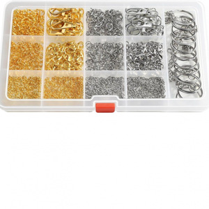DIY Metal Keychain Kit 968 Pcs Silver Gold Lobster Clasps Rings <b>Bag</b> <b>Accessories</b> Jewelry Making Supplies - Product Image 5
