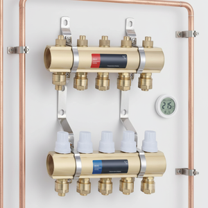 موزع تدفئة أرضية نحاسي مع صمام تفريغ أوتوماتيكي 220 فولت لنظام التدفئة تحت الأرضية - Product Image 4