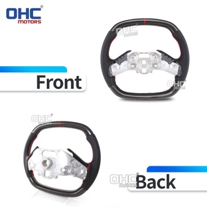 Volant en fibre de carbone véritable pour Chevrolet <span class=keywords><strong>Corvette</strong></span> C8 Z06 Z51 2020-2026, rayures rouges, non chauffant, expédié depuis l'entrepôt américain - Product Image 3