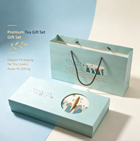 Caja de Regalo Rígida para Té con Bolsa de Papel a Juego, Logotipo Personalizado, Empaque de Lujo para Té, Caja Rígida para Regalo de Té
